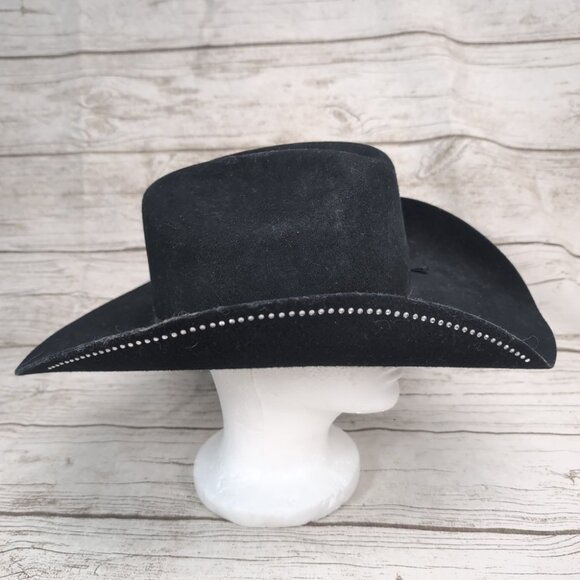 Cruel Girl Rhinestone Black Western Cowboy Cowgirl Hat Long Oval Medium main image 4
